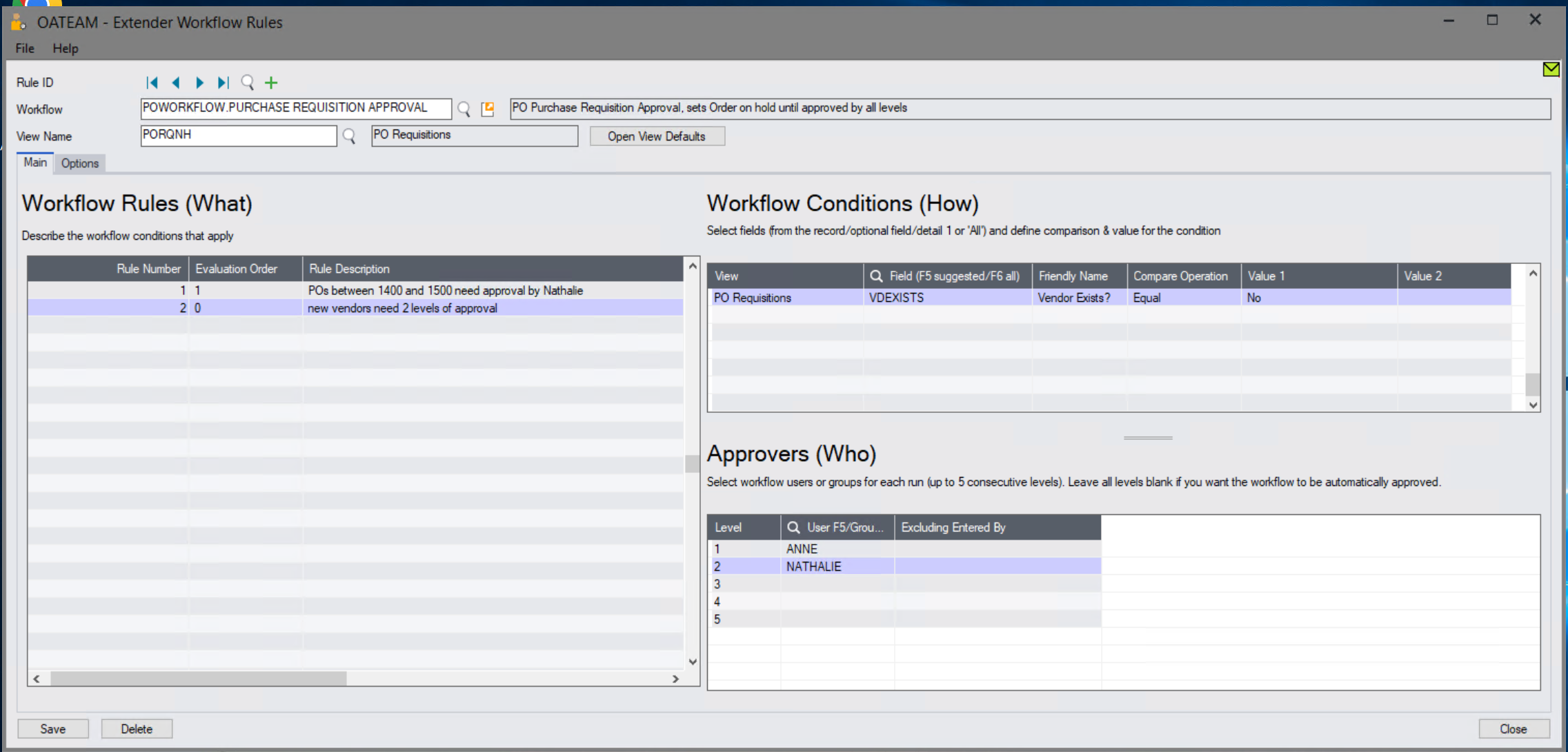 purchase requisition workflow rules set up part 2